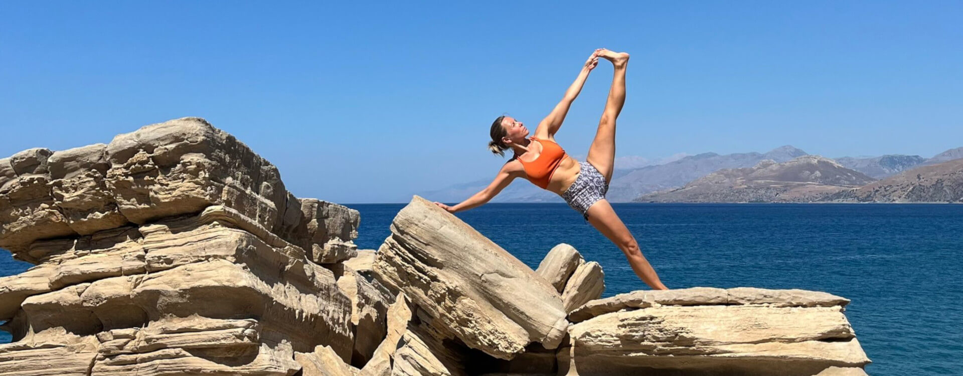 Vasistasana variation at Triopetra Crete
