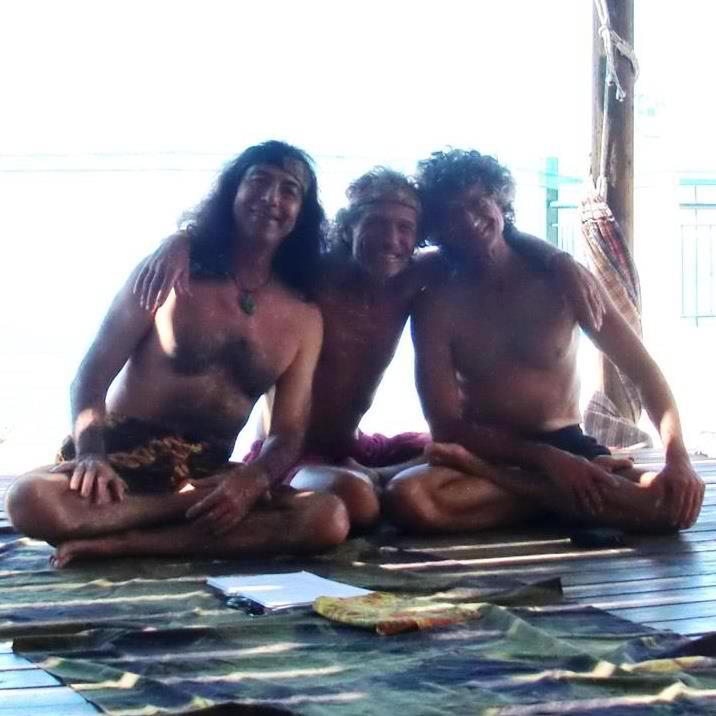 Danny, Gilly and Baptiste old yogis unite at Yoga Rocks, Crete