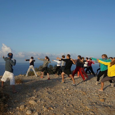 chi gong at yoga retreat crete