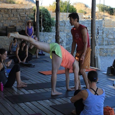 handstand assist prana flow teacher training