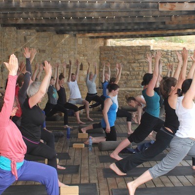 lunge on yoga retreat crete