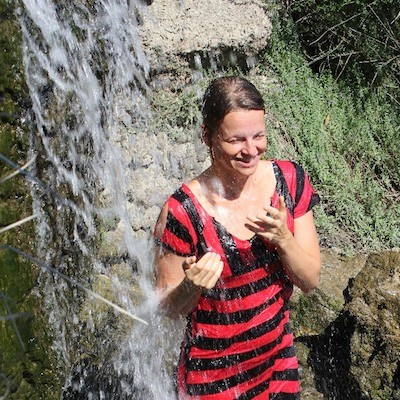 natural shower at ligres yoga retreat crete