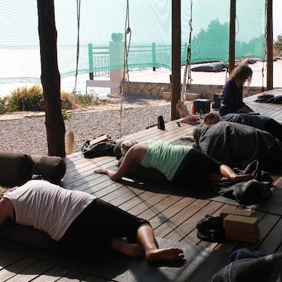 restorative twist yoga holiday crete