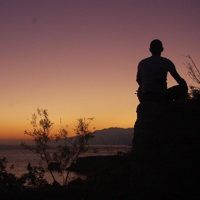 sky yoga silhouette