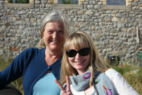 Marit and Melissa Yoga Rocks, Crete