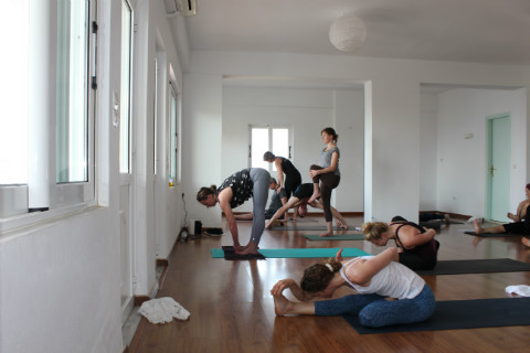Mysore class on yoga holiday in Crete
