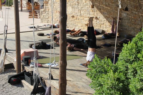 Salamba sirsasana on yoga retreat Crete