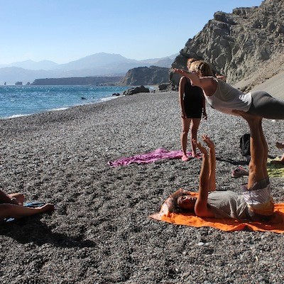 acro yoga flying on yoga retreat