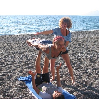 beach acro yoga crete