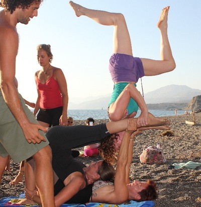 yoga threesome at yoga rocks