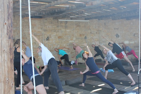 Helen Reavill yoga class Triopetra