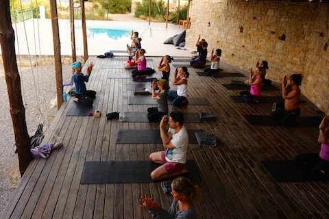 Garudasana Arms on Sky Yoga Retreat