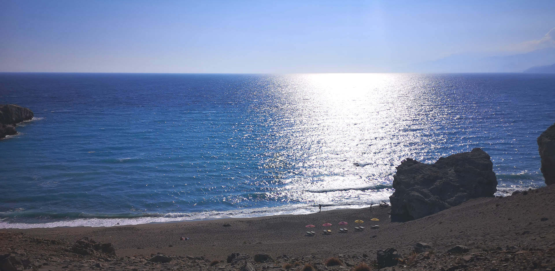 The middle wild bach just up the steps and down the dune from Agios Pavlos and Yoga Rocks Crete