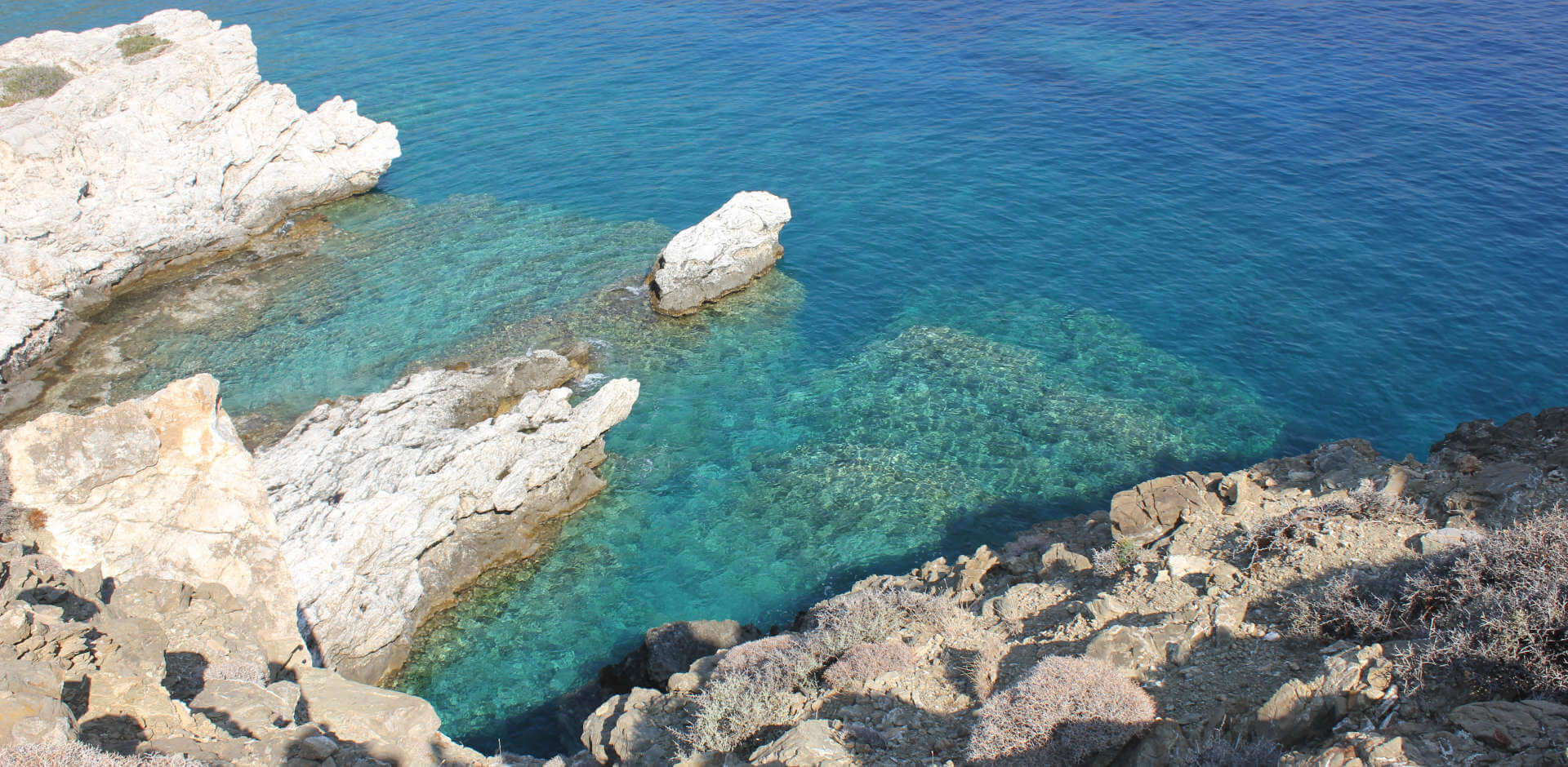 The perfect snorkelling spot at Yoga Rocks retreat Agios Pavlos Crete
