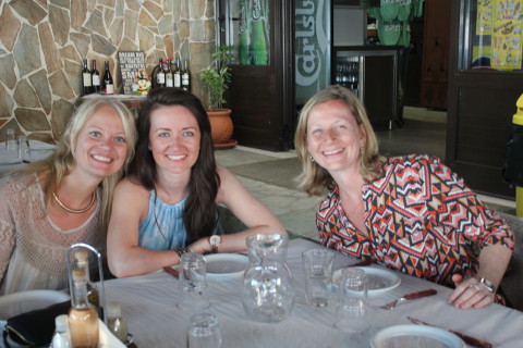 Charleen, Jen and Tessa at Yoga Rocks, Crete