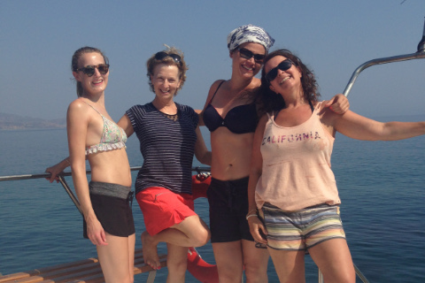 Szilvia, Marjan, Linda and Cari on yoga retreat day out