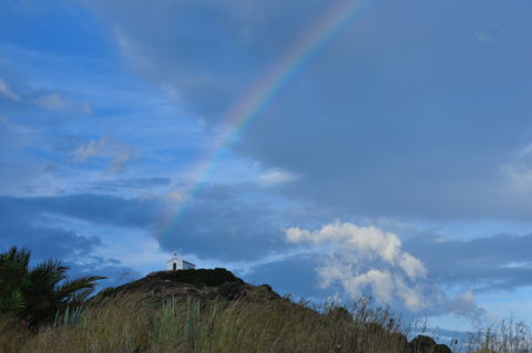 May rainbow on yoga holiday Greece