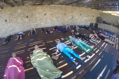 Savasana on yoga holiday