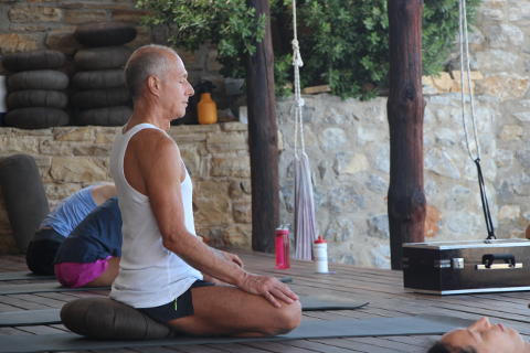 Marc meditating at Yoga Rocks Crete
