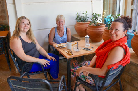 Lorraine, Sandra and Sinead on yoga retreat with Sky Akasha Tobias