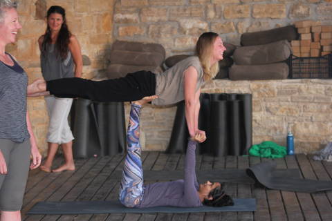 Learning to fly at Yoga Rocks