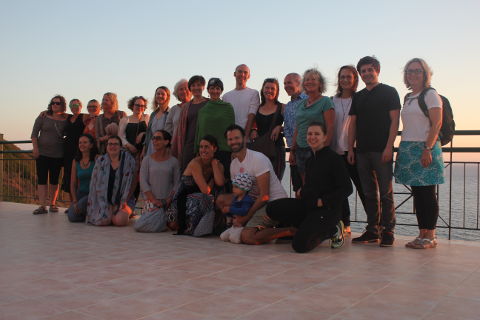 Yoga holiday group photo with Norman and Maitripushpa