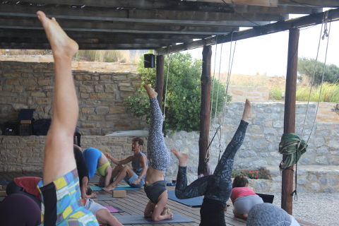 Headstand essentials on Yoga Rocks deck