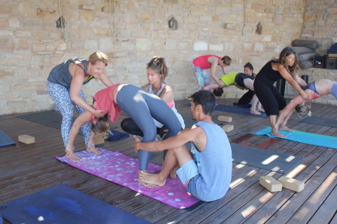 Urdvha dhanurasana assists at Yoga Rocks