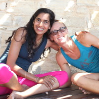 Reema Datta teaches at Yoga Rocks, Crete