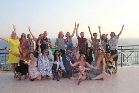 Reema Datta yoga retreat group before Friday night out