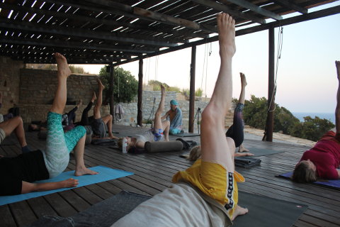 Core strength yoga with Sky on retreat