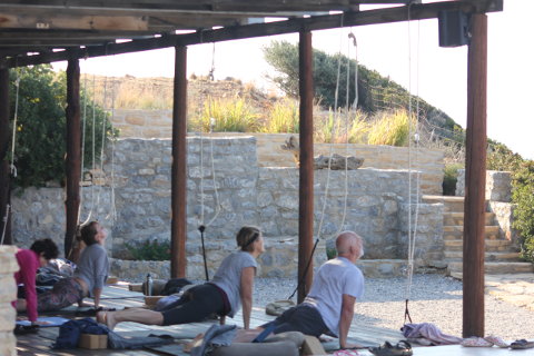 Upward facing dog with Norman Blair teaching Ashtanga yoga with love and props