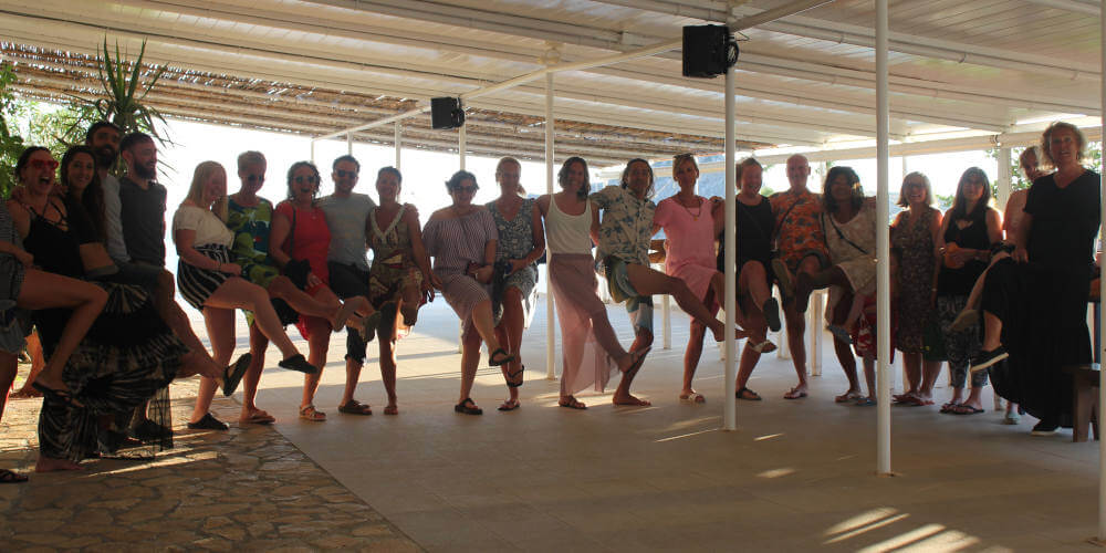 Group picture from yoga holiday with Maria Boox on Crete