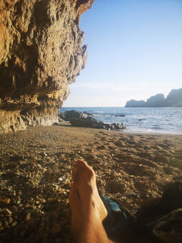 The secret beach directly below Yoga Rocks Crete