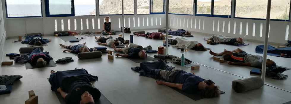 Savasana in Yoga Rocks Crete shala