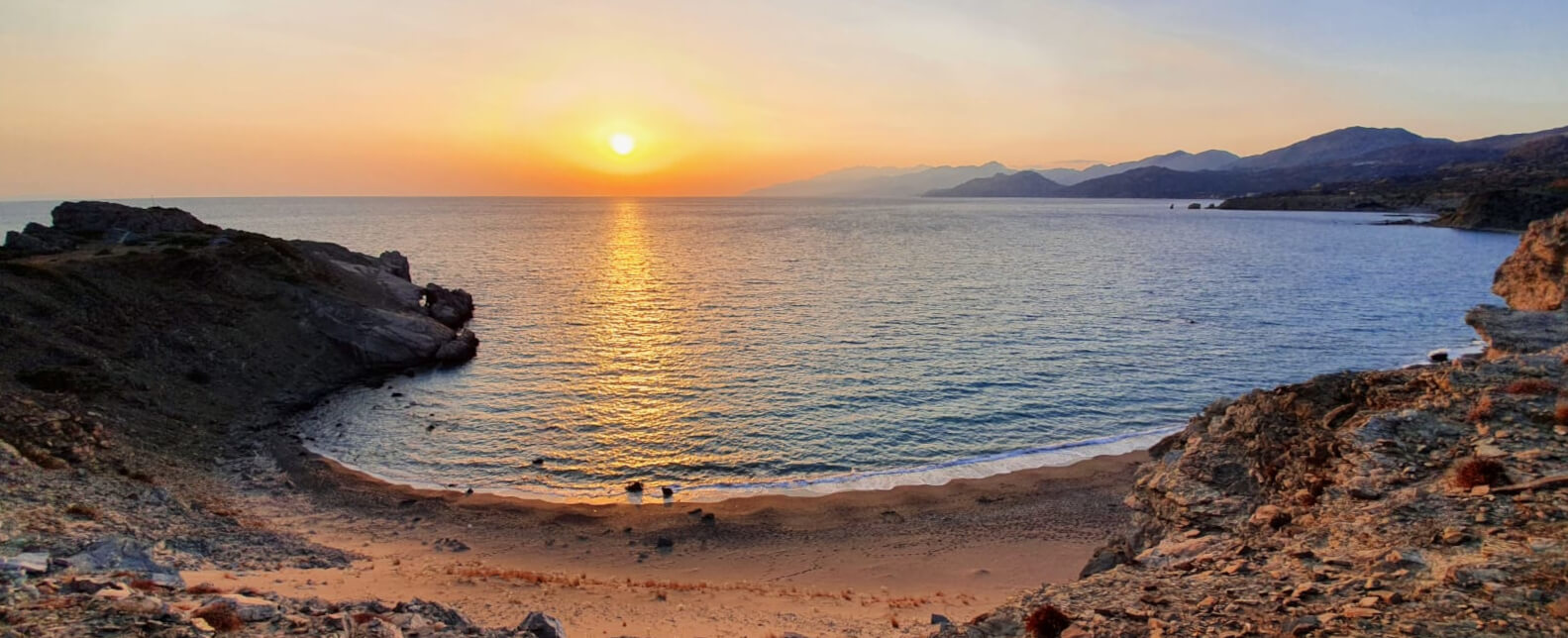 The wild beach at sunset