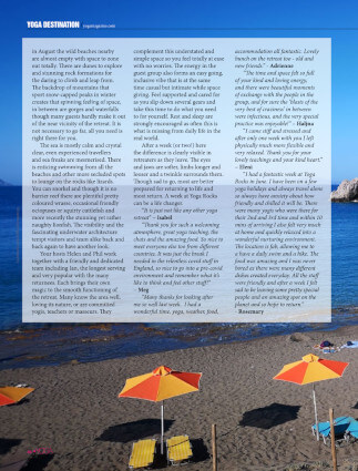 Yoga Magazine with umbrellas on the beach at Agios Pavlos