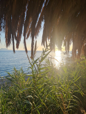 Sun set on the coast between Agios Pavlos and Agia Galini