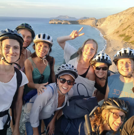 Ebike trip with a view over the wild beach from Triopetra