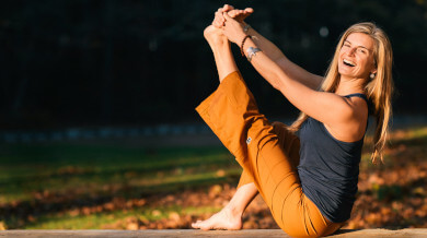 Coral Brown teaches prana flow at Yoga Rocks