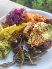 Plate of food at Yoga Rocks