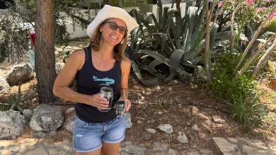 Helen Reavill at yoga retreat in Agios Pavlos
